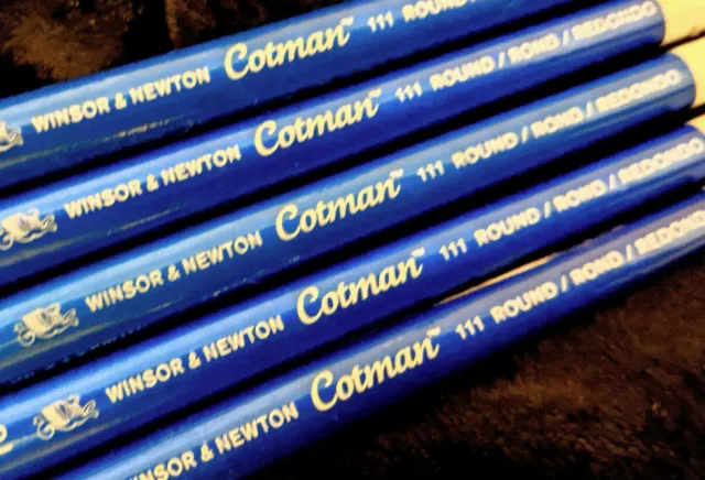 Winsor and Newton Cotman artists watercolour brushes. Round,Angled,Rigger+Wash.