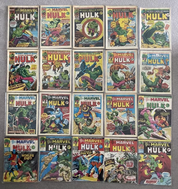Marvel Comics The Mighty World Of Marvel 1973 Comic Lot 20 Issues VG