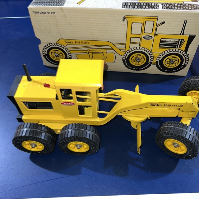 VINTAGE 1970S TONKA Toys Road Grader No. 2510 Pressed Steel w/Original