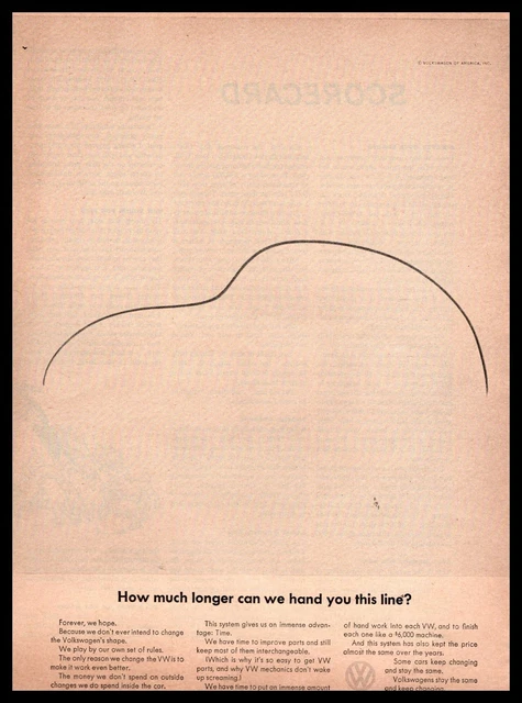 1964 Volkswagen America "How Much Longer Can We Hand You This Line?" VW Print Ad