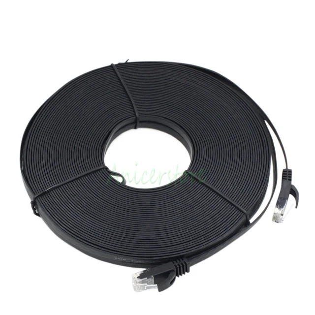 30M 98FT CAT6 RJ45 Ethernet Network LAN Internet Cable Flat UTP DSL ...