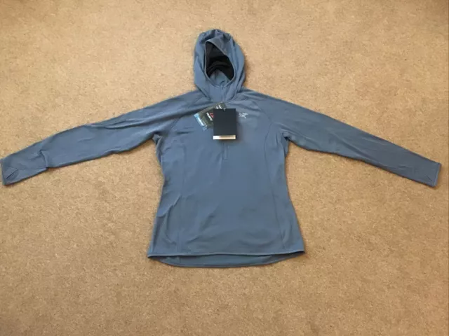 Arc’teryx Delta Mx 1/2 Zip Hoodie Blue In Womens Size Med Brand New