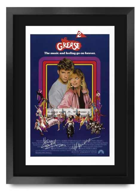 Grease Movie Poster John Travolta, Olivia Newton John A3 Poster Signed Movie Fan