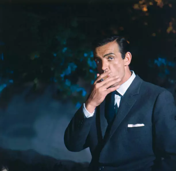 SCOTTISH ACTOR SEAN Connery Posed Smoking A Cigar In Character 1960s ...