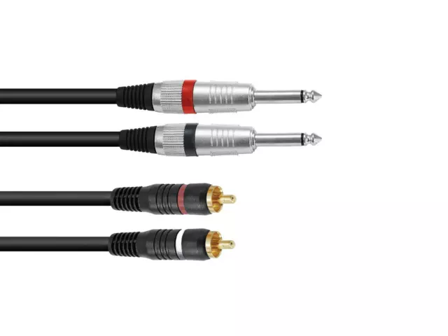 2x RCA Cinch Chinch auf 2 x 6,3mm Mono Klinke 6,0 Meter MC AUDIO NF KABEL 6m