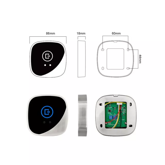 Metal Infrared Induction Access Control Switch/LED Indicator Light/Touch free 2