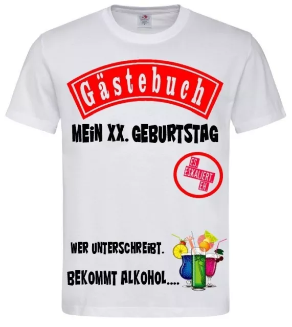 Funshirt  Gästebuch Geburtstag Geschenk T-Shirt Lustiges