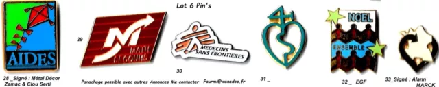 AIDES _MEDECINS SANS FRONTIERES _ ENSEMBLE_ Lot de 6 Pin's*