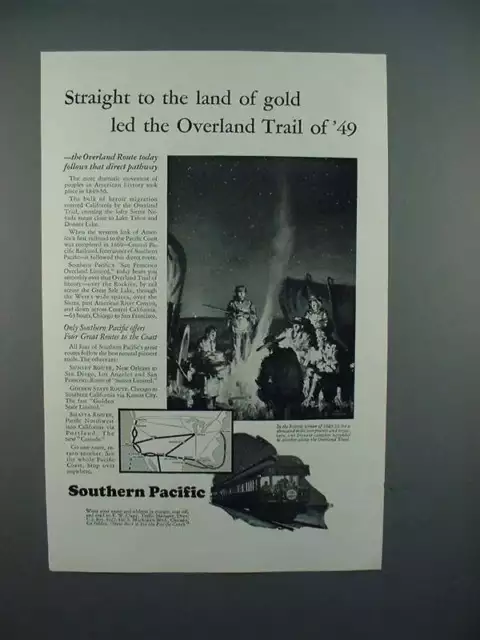 1928 Southern Pacific Lines Railroad Ad - Land of Gold