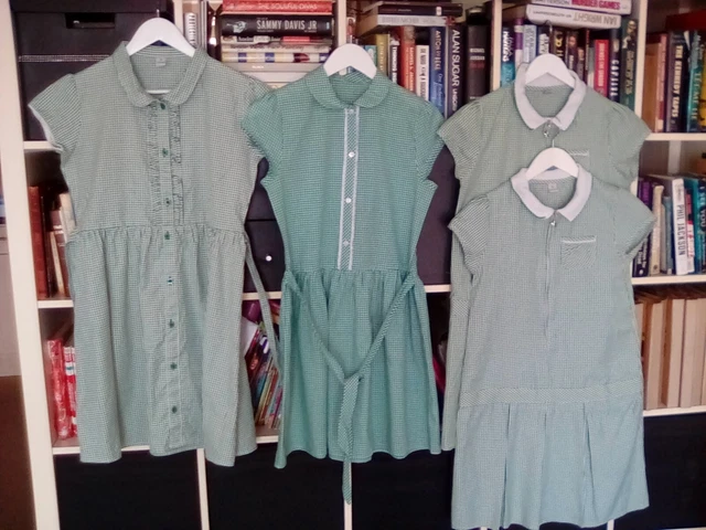 pacchetto abiti scuola gingham check ragazze x4 