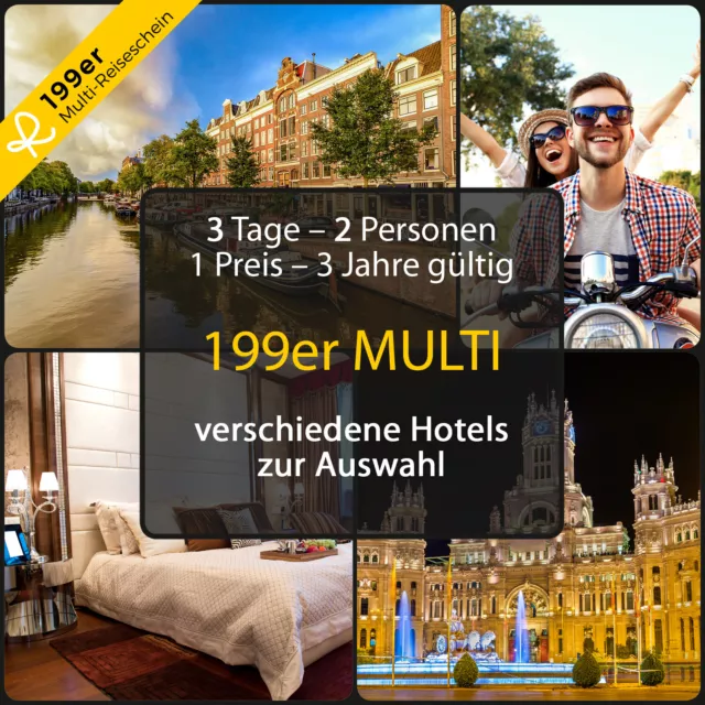 199er MULTI HOTEL GUTSCHEIN 3 Tage 2P Berlin Hamburg München Frankfurt Hannover