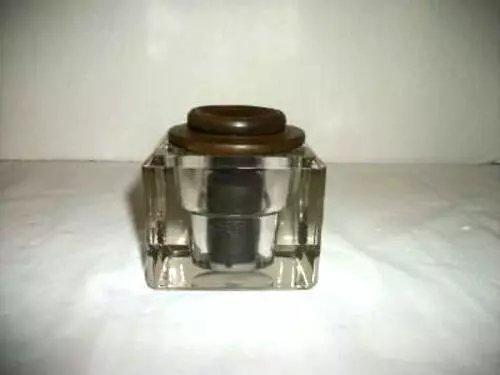 Art Deco 1907 Sengbusch Inkwell Glass Bakelite Cube Self Closing Antique