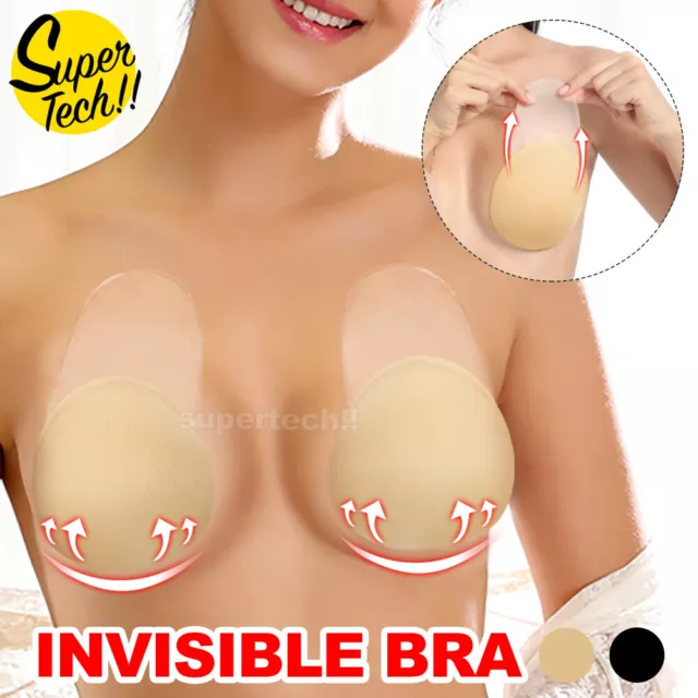 Women Silicone Invisible Bra Rabbit Strapless Self Adhesive Lift Up Nipplecovers