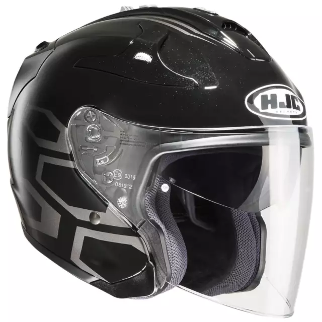 HJC Fg-Jet Dukas Moto Casque Jet - Argent Noir