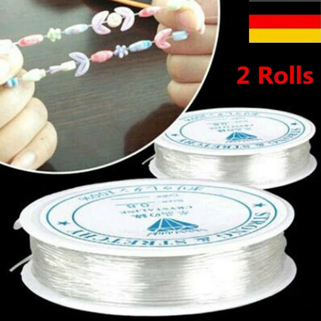 2x Perlenfaden Nylon unelastisch transparent Schnur Faden Schnur DIY 0,2-1,0 mm