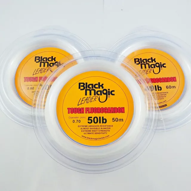 Brand New - Black Magic Tough Fluorocarbon Leader Fishing Line 1 Spool - Choose