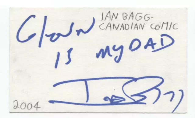 Ian Bagg Signed 3x5 Index Card Autographed Signature Comedian Actor Comic