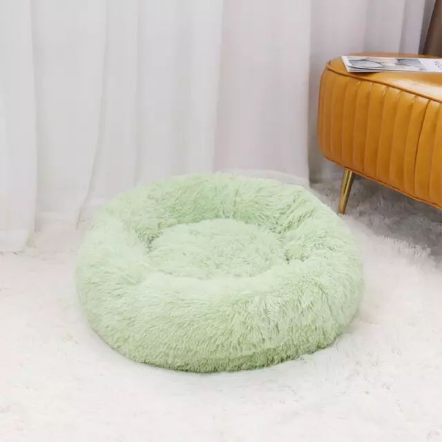 Super Soft Pet Dog Cat Bed Plush Full Size Washable Calm Bed Donut Bed