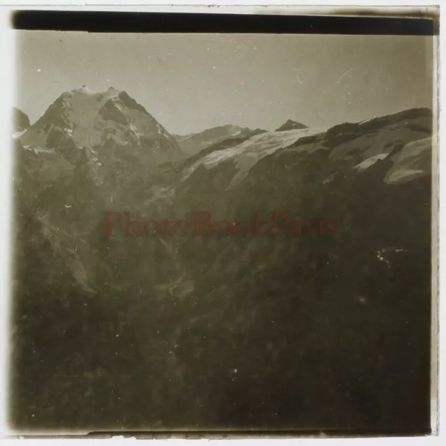 FRANCE Col du Palet Savoie Photo Stereo Plaque de verre Vintage 1929