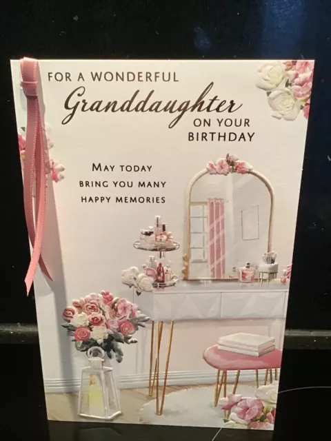 Granddaughter Birthday Card 9" X 6 " Card Verse Grandaughter