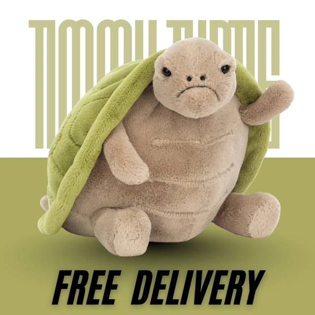JELLYCAT TIMMY TURTLE Stuffed Animal 11 inches Reptile Plush ToyClassic ...