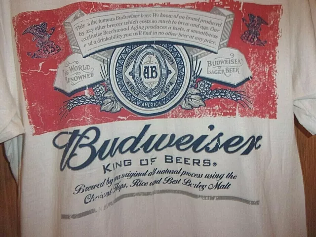 Budweiser King of Beers white L 42 44 t shirt 2