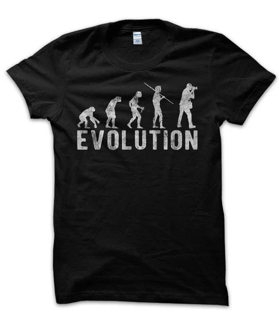 T-Shirt Maglietta Evolution Fotografo Fotografia Photo Shooting Vintage Uomo