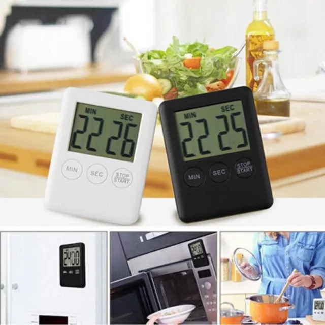 Minuterie de cuisine avec grand écran numérique LCD compte à rebours horloge
