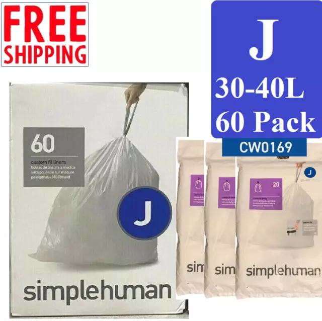 Trash bags, code J, 30-45 L / 20 pcs, plastic - simplehuman