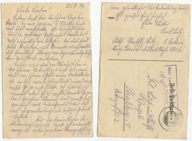 06511 - Feldpostkarte 1.9.1917 nach Straßburg