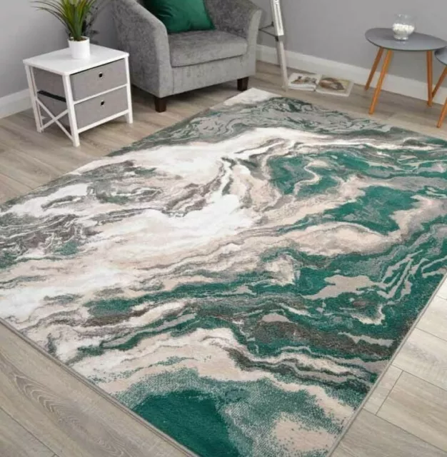 Emerald Dark Green Rugs Modern Abstract Small Medium Large Soft Floor Carpets