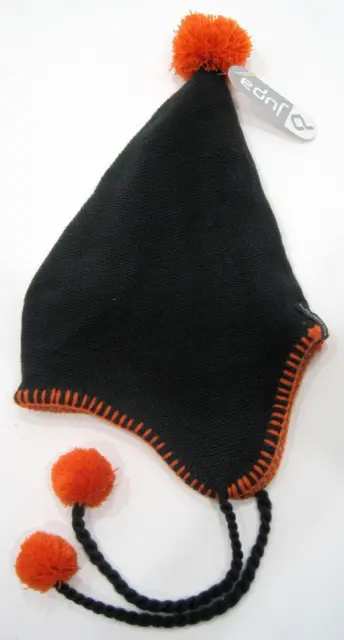 Neuf Jupa Gris Protège-oreilles Chapeau Hiver Avec Orange Pompons Taille M (5-8)
