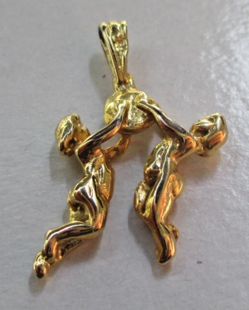 Pendentif Ancien En Argent Sterling 925 - Ange Angelot Jouant De La Harpe, Style Vintage