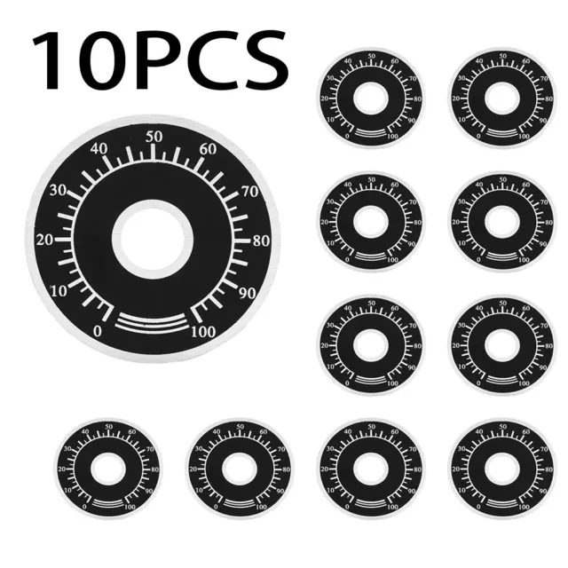 Skala 0 100 Dial Plate Aluminium Knopf für Potentiometer 10mm Innendurchmesser