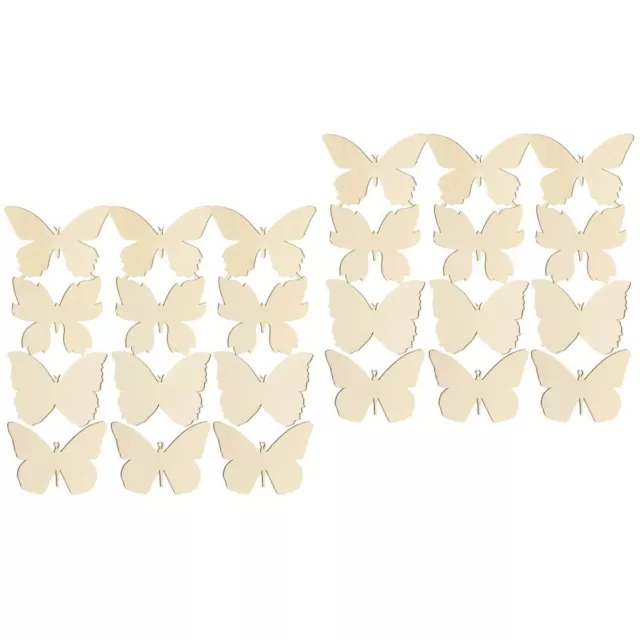 96 Pcs Schmetterlings-Holzspäne Kind Hausgemachte Ornamente Leere
