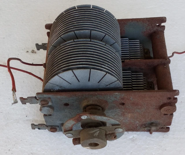 Condensateur Variable Double Cage 120/280 PF Démultiplication 2 Tours - Modèle C14h4