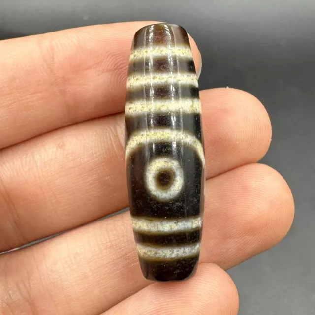A very old rare ancient indo Himalayan Tibetan agate talisman Dzi bead