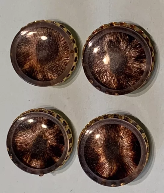 BOUTONS DE COLLECTION ANCIENS  MÉTAL DORÉ ET EPOXY  DIAMÈTRE 18 mm