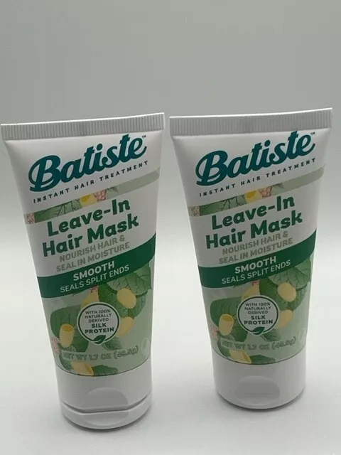 Batiste Smooth Leave In Hair Mask Deluxe Travel Size 1.7 oz. Silk Protein New x2