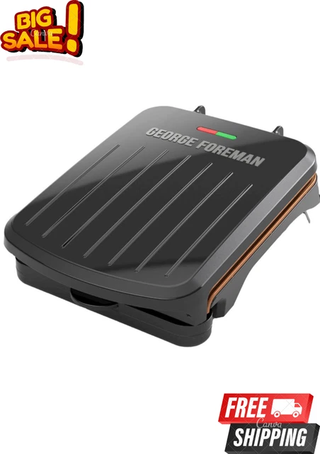 George Foreman Electric Indoor Grill and Panini Press, Black with Copper Plates, George Foreman Electric Indoor Grill and Panini Press, Black with Copper Plates,