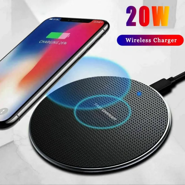 Fast Wireless Charger 20W Qi Charging Pad For Apple iPhone , Samsung , Google UK