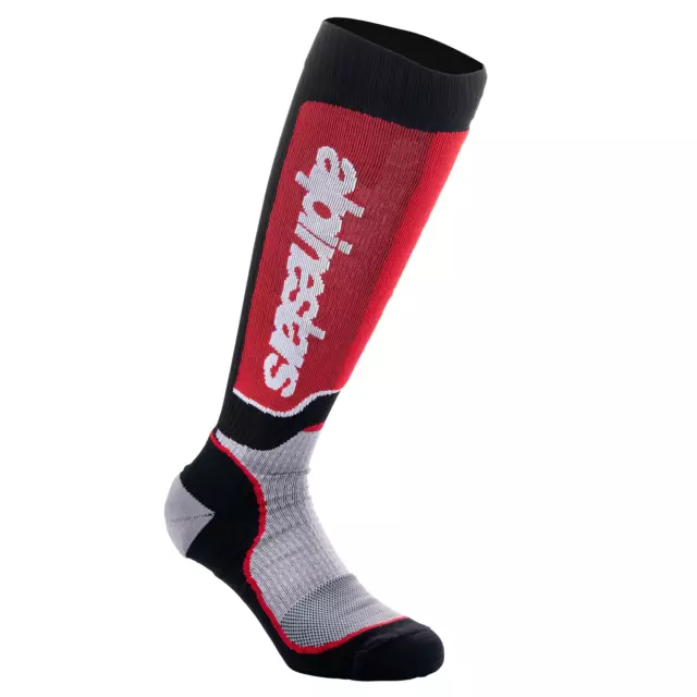 Alpinestars MX Plus Calze da motocross - Nero/Grigio/Rosso