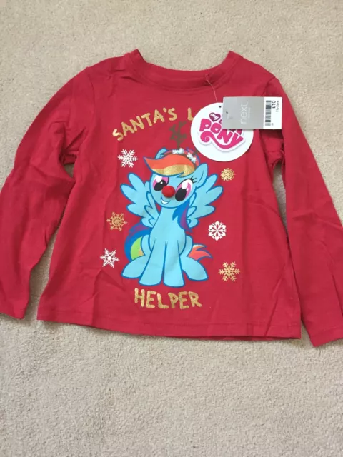 Next Baby Girls Little Pony Christmas Red Long Sleeve Top Size 18-24 month New!