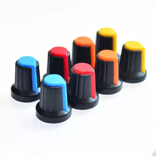 Useful  Hot 10PCS Face Plastic for Rotary Taper Potentiometer Hole 6mm Knob、ATTM