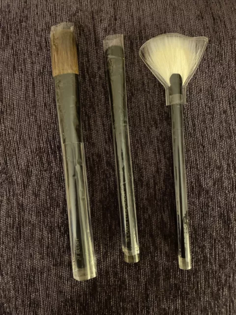 Estee Lauder 3 Piece Brush Set Full Size [Sealed New/ No Box] -Cobalt Handles