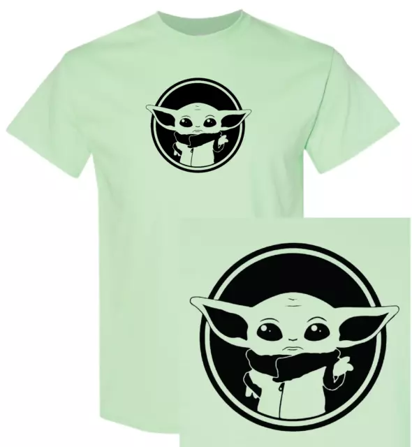 Baby Yoda Star Wars T-shirts (Mint Green) The Mandalorian Funny Shirt