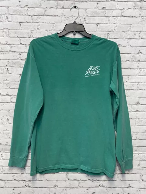 Comfort Colors Long Sleeve T-Shirt Women's Size L Teal Green Alpha Tau Omega