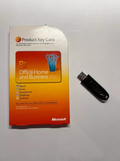 Microsoft Office Home & Business 2010 Vollversion Dauerlizenz NEU + USB Stick