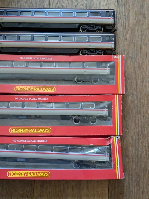 Livery Menu 5 X HORNBY Mk4 Intercity Swallow livery coaches 1990s UK made R405 1st ...
