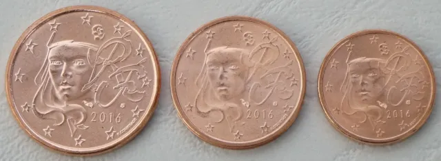 1+2+5 centesimi monete corso Francia 2016 oncia